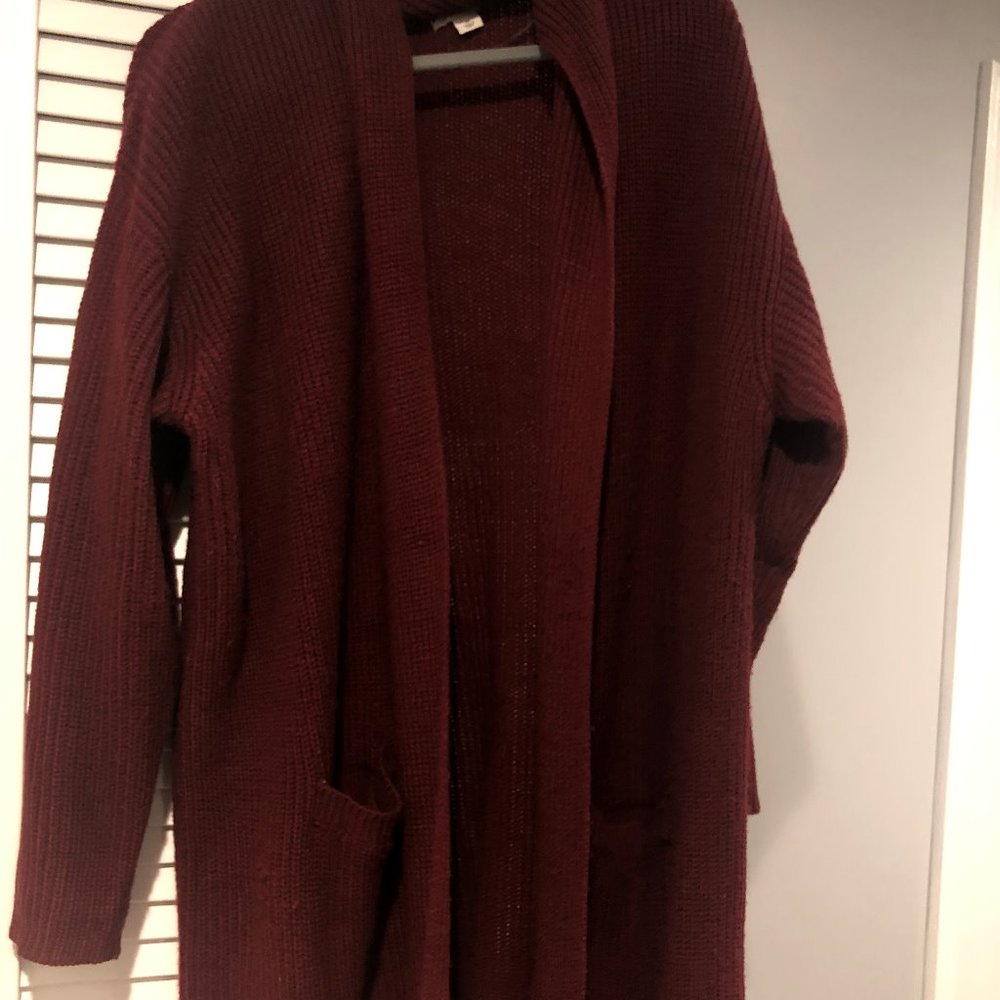 Maroon Long Cardigan